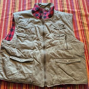 Ozark Trail Vest Men Large Full Zip Sleeveless Outdoors Plaid Line Puffer 3XL